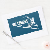 Val Thorens France Skier Rechthoekige Sticker (Envelop)