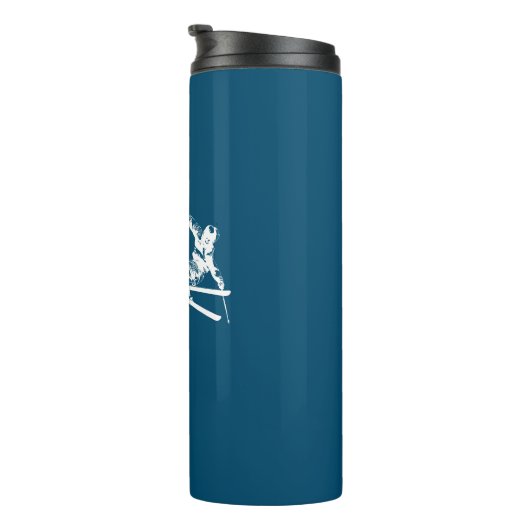 Val Thorens France Skier Thermosbeker (Geroteerd rechts)