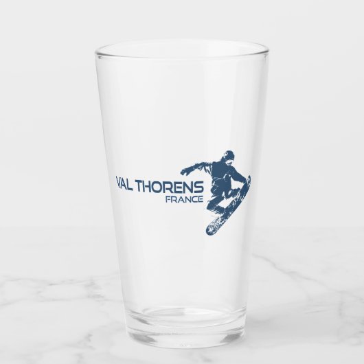 Val Thorens France snowboarder Glas (Voorkant)