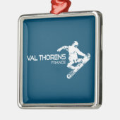 Val Thorens France snowboarder Metalen Ornament (Links)