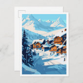 Val Thorens Frankrijk Reizen  Illustratie Briefkaart (Voorkant / Achterkant)
