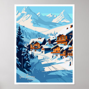 Val Thorens Frankrijk Reizen Illustratie Poster