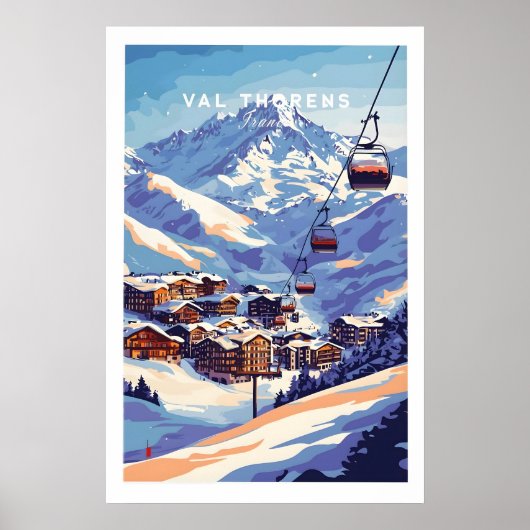 Val Thorens Frankrijk Ski Poster 1 (Voorkant)