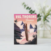 Val Thorens, Frankrijk ski-poster Briefkaart (Staand voorkant)