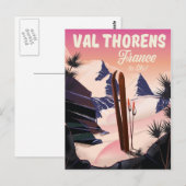 Val Thorens, Frankrijk ski-poster Briefkaart (Voorkant / Achterkant)