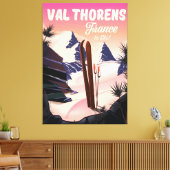 Val Thorens, Frankrijk ski-poster Canvas Afdruk (Insitu (Woonkamer))