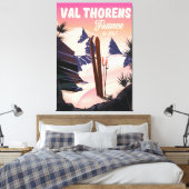 Val Thorens, Frankrijk ski-poster Canvas Afdruk (Insitu (Slaapkamer))