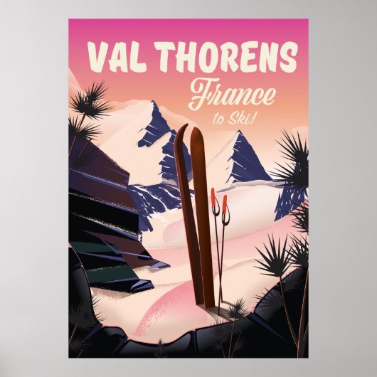 Val Thorens, Frankrijk ski-poster Poster (Voorkant)