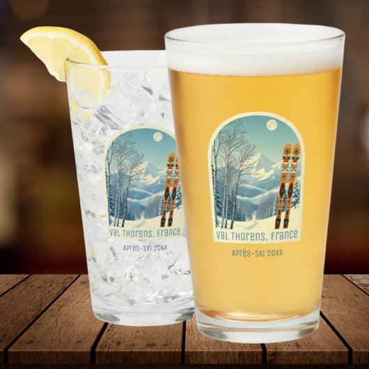 Val Thorens Frankrijk vakantie après ski bier glas