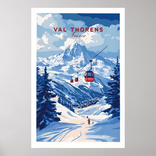 Val Thorens Ski Art Print 1 (Voorkant)