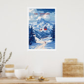 Val Thorens Ski Art Print 1 (Keuken)