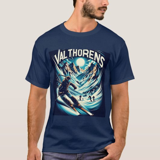 Val Thorens Skiën & Snowboarden T-shirt (Voorkant)