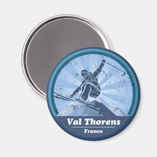 Val Thorens Skieur Magneet (Voorkant / Achterkant)