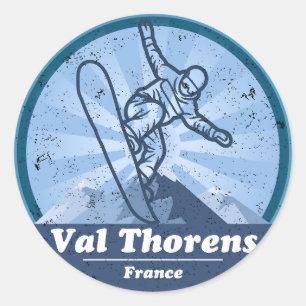Val Thorens Skigebied - Snowboard Ronde Sticker