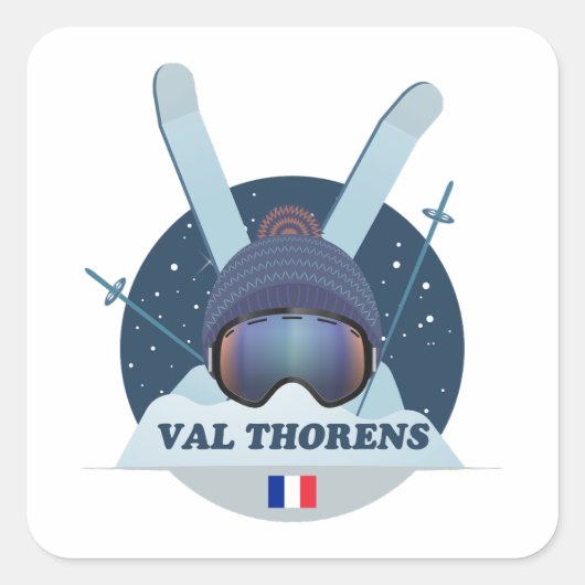Val Thorens Vierkante Sticker (Voorkant)