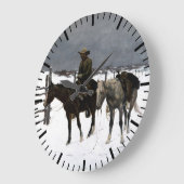 Val van de Cowboy Frederic Remington 1895 Western Grote Klok (Hoek)