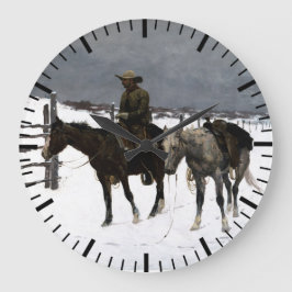 Val van de Cowboy Frederic Remington 1895 Western Grote Klok