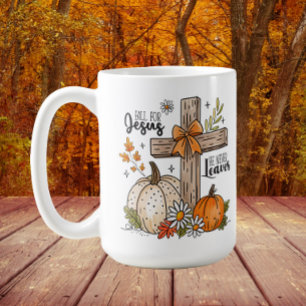Val voor Jezus Herfst Christelijk Kruis Koffiemok