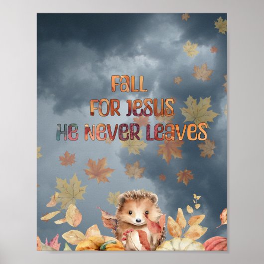 Val Voor Jezus Hij Verlaat Nooit Design Poster (Voorkant)