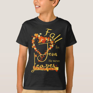 Val voor Jezus Hij Verlaat Nooit Gezegend Dankbaar T-shirt
