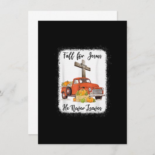 Val voor Jezus Hij Verlaat Nooit Pompoen Truck Bed Kaart (Voorkant / Achterkant)