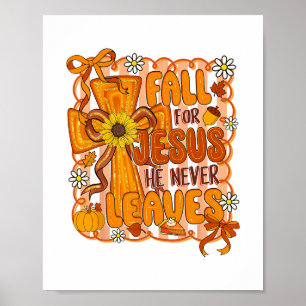 Val Voor Jezus Hij Verlaat Nooit Preppy Herfst Chr Poster