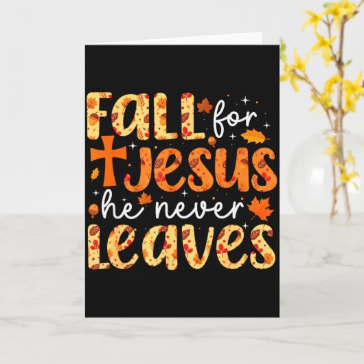 Val Voor Jezus Hij Verlaat Nooit Retro Herfst Dank Kaart (Gele Bloem)