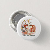 Val voor Jezus Pompoen & Kruis Ronde Button 3,2 Cm (Voorkant /achterkant)