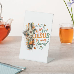 Val voor Jezus....  Reclamebord Met Voetstuk