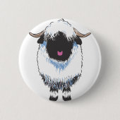 VALAIS Black Nose Sheep Ronde Button 5,7 Cm (Voorkant)