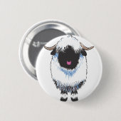 VALAIS Black Nose Sheep Ronde Button 5,7 Cm (Voorkant /achterkant)
