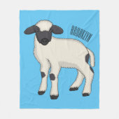 Valais Blacknose schaap cartoon illustratie Fleece Deken (Voorkant)