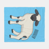 Valais Blacknose schaap cartoon illustratie Fleece Deken (Voorkant (Horizontaal))