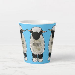 Valais Blacknose schaap cartoon illustratie Latte Mok