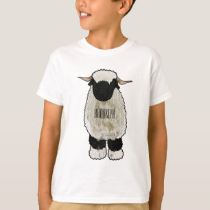 Valais Blacknose schaap cartoon illustratie T-shirt