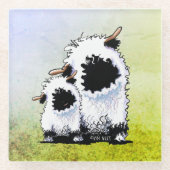 Valais Blacknose Schaap Glazen Onderzetter (Voorkant)