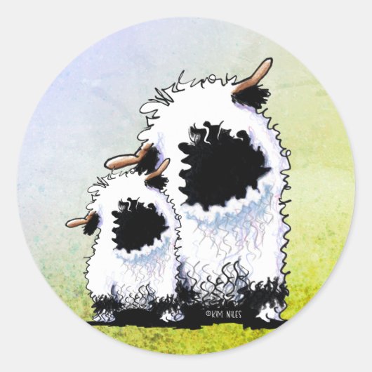 Valais Blacknose Schaap Ronde Sticker (Voorkant)