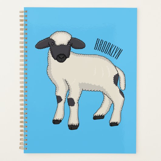Valais Blacknose sheep cartoon illustration Planner (Voorkant)