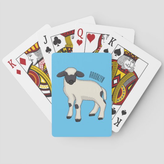 Valais Blacknose sheep cartoon illustration Pokerkaarten (Achterkant)