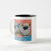 VALAIS BLACKNOSE SHEEP Drink koffie Tweekleurige Koffiemok (Voorkant links)