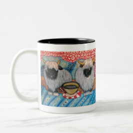 VALAIS BLACKNOSE SHEEP Drink koffie Tweekleurige Koffiemok