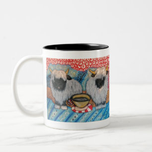 VALAIS BLACKNOSE SHEEP Drink koffie Tweekleurige Koffiemok