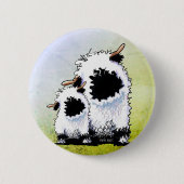 Valais Blacknose Sheep Face Mask Ronde Button 5,7 Cm (Voorkant)