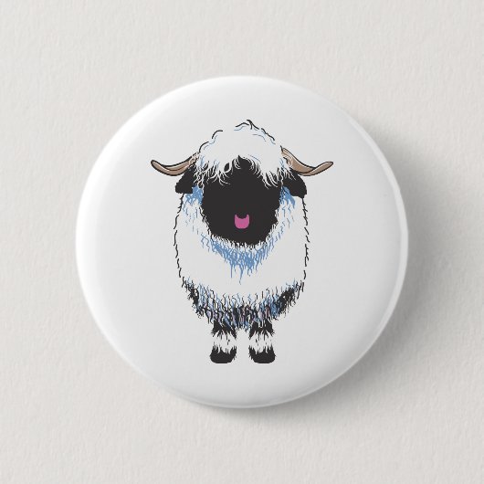 VALAIS BLACKNOSE SHEEP RONDE BUTTON 5,7 CM (Voorkant)