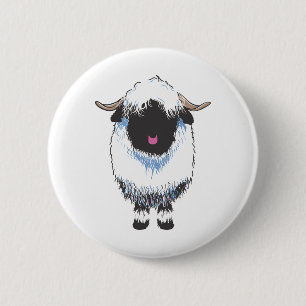 VALAIS BLACKNOSE SHEEP RONDE BUTTON 5,7 CM