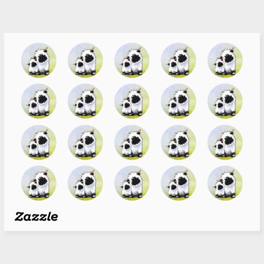 Valais Blacknose Sheep Ronde Sticker (Vel)