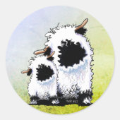 Valais Blacknose Sheep Ronde Sticker (Voorkant)