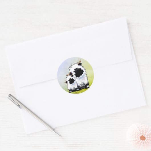 Valais Blacknose Sheep Ronde Sticker (Envelop)