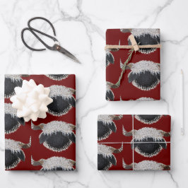 Valais Blacknowlese Kerst inpakpapier Vel
