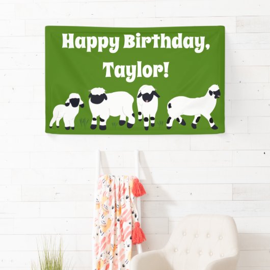 Valais Blerkse Sheep Boerderij Thlede Party Spandoek (Insitu)